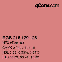 颜色代码: RGB 216 129 128 | qconv.com