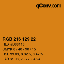 Color code: RGB 216 129 22 | qconv.com