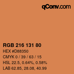 颜色代码: RGB 216 131 80 | qconv.com