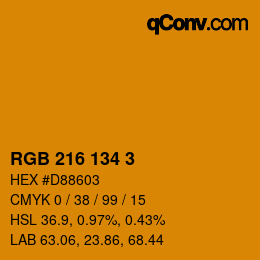 Color code: RGB 216 134 3 | qconv.com