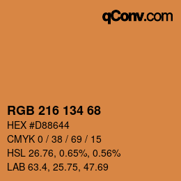 Color code: RGB 216 134 68 | qconv.com