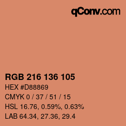 Color code: RGB 216 136 105 | qconv.com