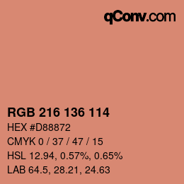 Color code: RGB 216 136 114 | qconv.com