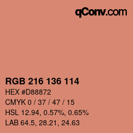 Color code: RGB 216 136 114 | qconv.com