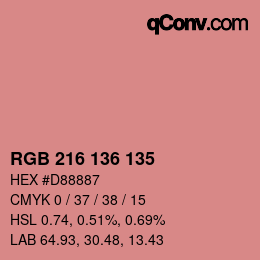 Color code: RGB 216 136 135 | qconv.com