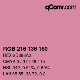 Color code: RGB 216 136 160 | qconv.com