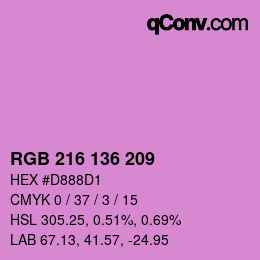 Color code: RGB 216 136 209 | qconv.com