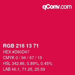 Color code: RGB 216 13 71 | qconv.com
