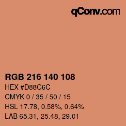 Farbcode: RGB 216 140 108 | qconv.com