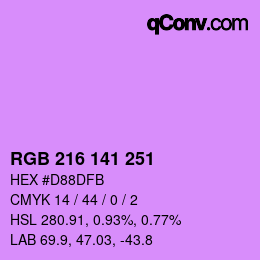 Color code: RGB 216 141 251 | qconv.com