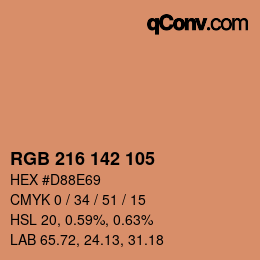 Color code: RGB 216 142 105 | qconv.com