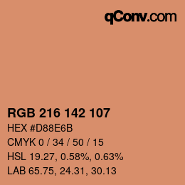 Color code: RGB 216 142 107 | qconv.com