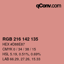 Color code: RGB 216 142 135 | qconv.com