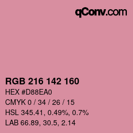 Color code: RGB 216 142 160 | qconv.com