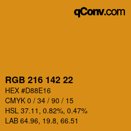 Color code: RGB 216 142 22 | qconv.com