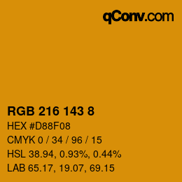 Color code: RGB 216 143 8 | qconv.com