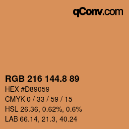 Color code: RGB 216 144.8 89 | qconv.com