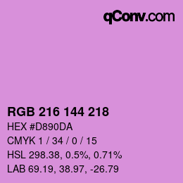 Color code: RGB 216 144 218 | qconv.com