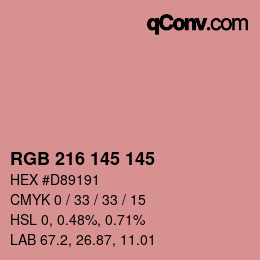 Color code: RGB 216 145 145 | qconv.com