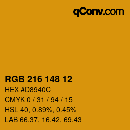Color code: RGB 216 148 12 | qconv.com