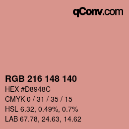 Color code: RGB 216 148 140 | qconv.com