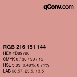 Código de color: RGB 216 151 144 | qconv.com
