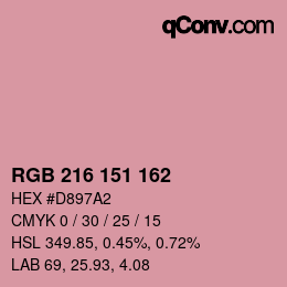 Color code: RGB 216 151 162 | qconv.com