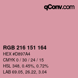 Color code: RGB 216 151 164 | qconv.com