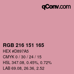 Color code: RGB 216 151 165 | qconv.com