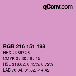 Color code: RGB 216 151 198 | qconv.com
