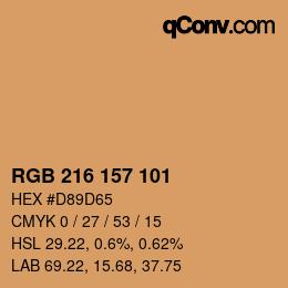 Code couleur: RGB 216 157 101 | qconv.com