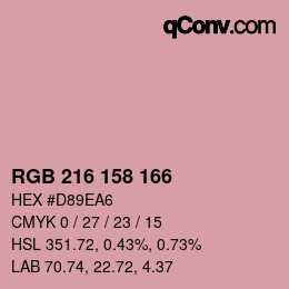 Color code: RGB 216 158 166 | qconv.com