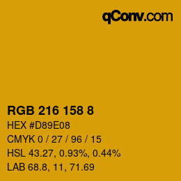 颜色代码: RGB 216 158 8 | qconv.com