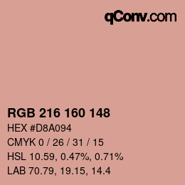 Color code: RGB 216 160 148 | qconv.com