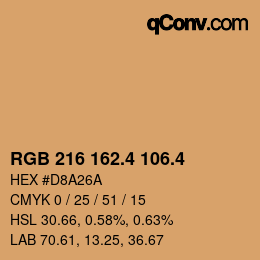 カラーコード: RGB 216 162.4 106.4 | qconv.com