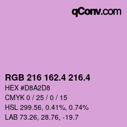 カラーコード: RGB 216 162.4 216.4 | qconv.com