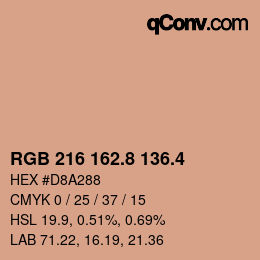 カラーコード: RGB 216 162.8 136.4 | qconv.com