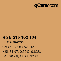 Color code: RGB 216 162 104 | qconv.com