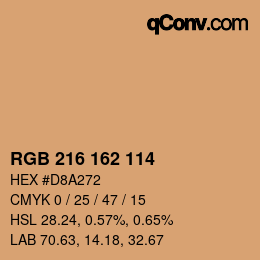 Color code: RGB 216 162 114 | qconv.com