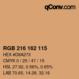 カラーコード: RGB 216 162 115 | qconv.com