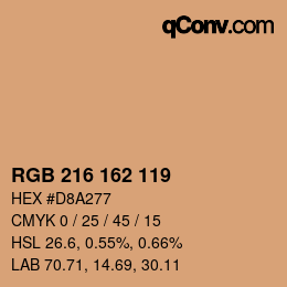 Color code: RGB 216 162 119 | qconv.com