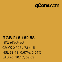 Color code: RGB 216 162 58 | qconv.com