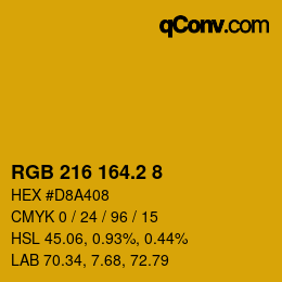 カラーコード: RGB 216 164.2 8 | qconv.com