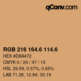 カラーコード: RGB 216 164.6 114.6 | qconv.com