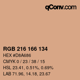 Color code: RGB 216 166 134 | qconv.com