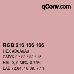 Color code: RGB 216 166 166 | qconv.com