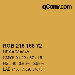 Code couleur: RGB 216 168 72 | qconv.com