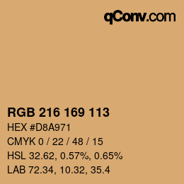 Color code: RGB 216 169 113 | qconv.com