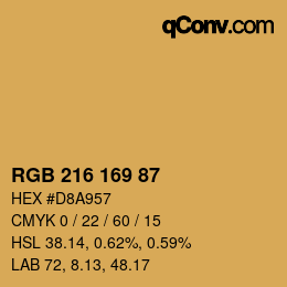 Color code: RGB 216 169 87 | qconv.com