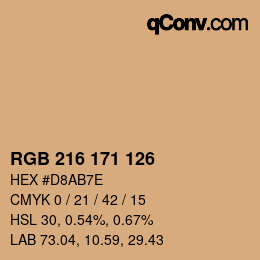 Código de color: RGB 216 171 126 | qconv.com